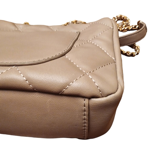 Badgley Mishka Taupe Gray Quilted Shoulder Bag - Picture 15 of 15